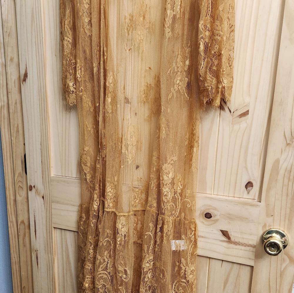 Mustard/Gold Lace Duster